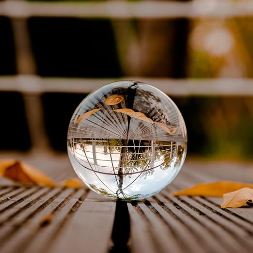 LONGWIN 120mm (4.7 inch) Large Crystal Divination Ball Decorative Glass Balls Photography Props Free Wooden Stand