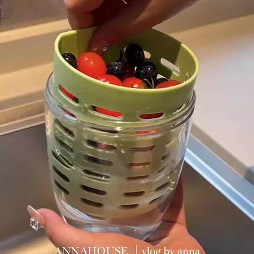 Double-layer drain cup, Harada Osamu yogurt, fruit cup with lid, spoon, portable DIY sticker, leak-proof lunch box, go out