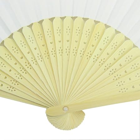 20 Pack Handmade Paper Folding Fans Bamboo Hand Held Fan for Gift Party Favors Home Office DIY Decor