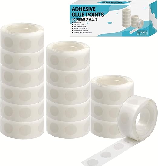 1600pcs Glue Point Clear Balloon Glue Removable Adhesive Dots Double Sided Dots of Glue Tape for Balloons Craft Glue Points Dots Sticky Dots or Wedding Decoration