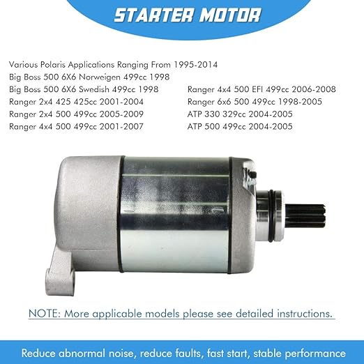 Starter Motor Replacement for Polaris Sportsman 500 325 330 335 425 400 450 ATV UTV Ranger Magnum Trail Boss Big Boss ATP Scrambler Starter HO 1995-2014 3090188 3084981