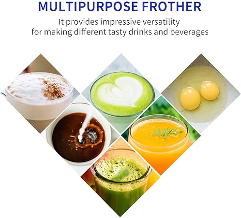 Milk Frother, Rechargeable hand-Held Electric Milk Frother 3 Adjustable USB Charging Can Be Used forBulletproof Coffee Protein Drinks Matcha Coffee Whisk (White)