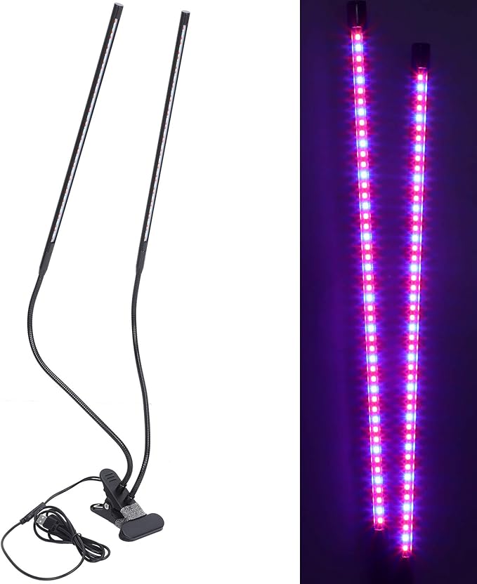 EVTSCAN LED Plant Lights Full Spectrum Dimming Timing Clip On Growing Lamp Bars for Indoor Seedlings Flowers
