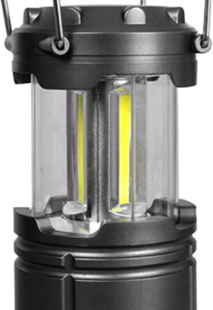 VINGVO Battery Powered Lights, Stainless Steel, Two Lighting Modes, Flashlights, Rechargeable Lamp, Camping Lantern, Emergency Light with Hanging Handle for Hiking, Camping, Fishing