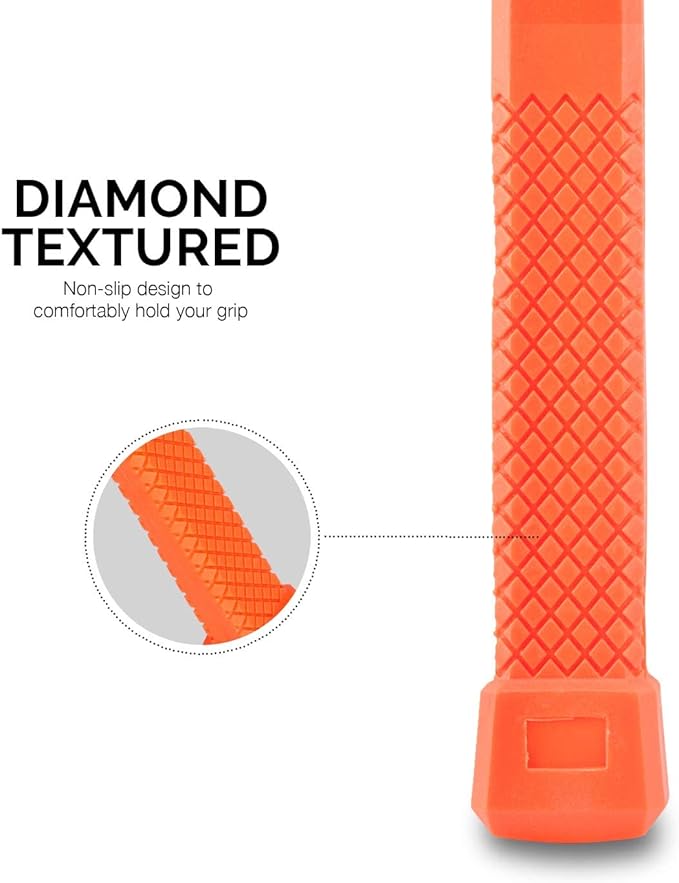 Neiko 02847A 2 LB Dead Blow Hammer, Neon Orange Unibody Molded Checkered Grip Spark and Rebound Resistant