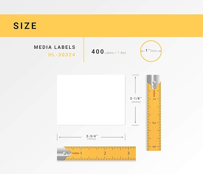 HOUSELABELS Compatible DYMO 30324 Media Labels (2-18" x 2-34") Compatible with Rollo, Some DYMO LW Printers, 6 Rolls 2400 Labels