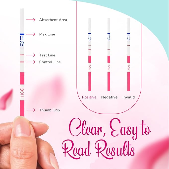 Clinical Guard 25 Pregnancy Tests Early Detection Strips - FSA HSA Eligible - Sensitive & Accurate Measurement Within 5 mins -Pregnancy Test Strips for Women - HCG Test Strip Kit- Pruebas De Embarazo