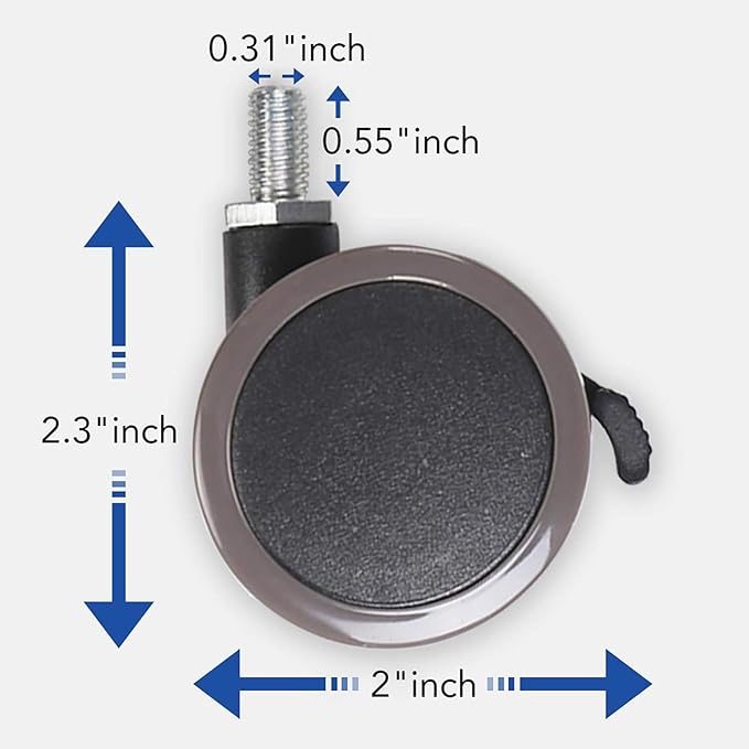 FlexiSpot Height Adjustable Desk Leg Casters Wheels Set of 4 pcs