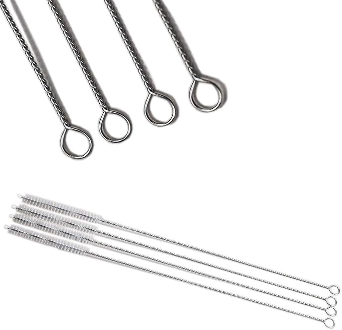 Huji Stainless Steel Straws Cleaning Brush Perfect for Reusable Tumbler Straws (2 Brushes)