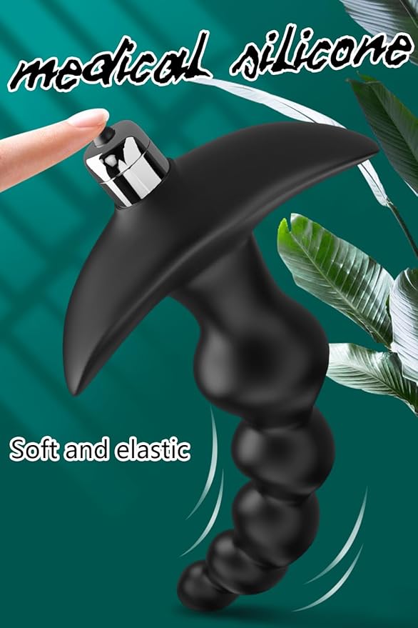 Vibrating Anal Beads Butt Plug - YOSPOSS Flexible Silicone 16 Vibration Modes Graduated Design Anal Sex Toy Waterproof Bullet Vibrator for Men, Women and Couples 100+ bought