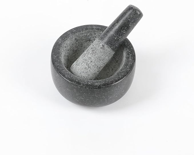 HAWOK Mini Mortar and Pestle Dia. 3.7 inch Set Black