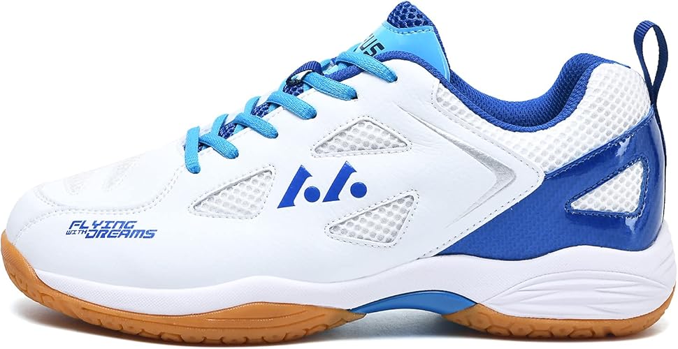 Men's Light 22 Lightweight Cushioning Pickleball Court Shoes (White/Blue, 8.5)