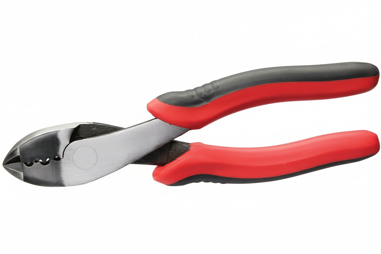 8-Inch Electrical Pliers, Crimper & Cutter with Comfort Grip – For Aluminum & Copper Wire, Red