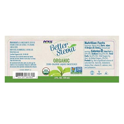 Now Foods Better Stevia Sweetener, Organic, 2 Fl Oz