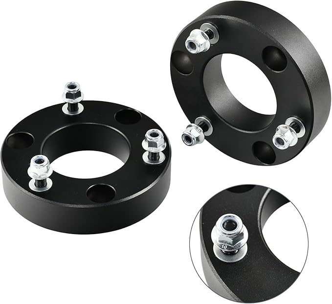 Aluminum 2'' Front Leveling lift kit,2 Inch Front Suspension Lift Spacers Compatible With Chevy Silverado GMC Sierra Yukon Tahoe Suburban 1500 2WD4WD 2007-2025 Black