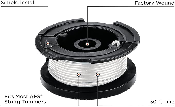 BLACKDECKER Weed Eater String, Trimmer Line, 3-Pack, 30-Feet of Replacement Spool, 0.065-Inch Diameter (AF1003ZP)