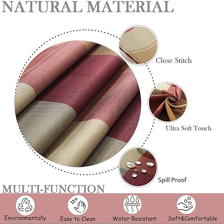 Rectangle Tablecloth 52 x 70 Inch Checkered Table Cloths Spillproof Anti-Shrink Soft and Wrinkle Resistant Decorative Fabric Table Cover for Kitchen Dinning Tabletop Outdoor(RectangleOblong,Red)