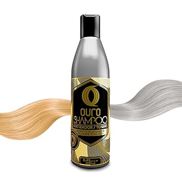 Ouro Shampoo Toning Nuance Silver Blonde Hair Treatment Champu Matizador Para Cabellos Rubio o Matizante Canoso (Bottle 8.45oz-250ml)