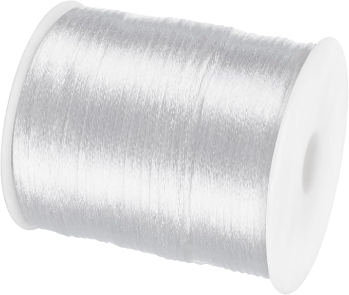 Nylon Satin Cord 2mm Rattail Cord White String - 100 Yards Nylon Chinese Knotting Cord Rat Tail Silk Cord for Bracelet Necklace Jewelry Making Macrame Trim, BE-02