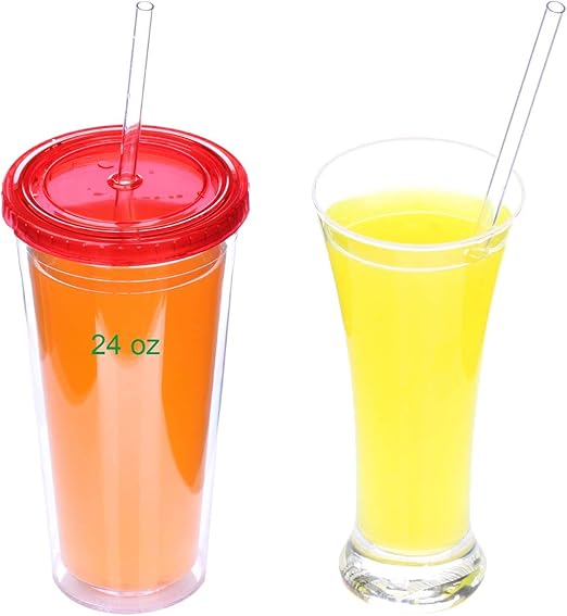 Dakoufish 11 Inch Clear Reusable Thick Plastic Drinking Straws Extra Long for 24oz & 40oz Mason Jar Tumblers,Set of 12 Pcs Straws with Cleaning Brush (11inch, Clear)