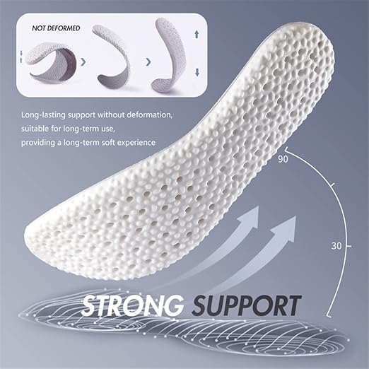 XINIFOOT 3 Pairs Shock Absorption Flexible Replacement Insoles PU Elastic Inserts - Relieve Foot Pain - Maximum Cushion Comfortable Insoles for (Men Black)