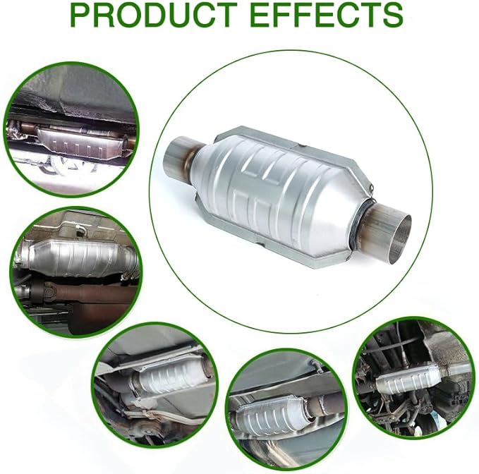 Universal 2.25" InletOutlet Catalytic Converter High Flow T409 Stainless Steel 53005,53004 (EPA Compliant)