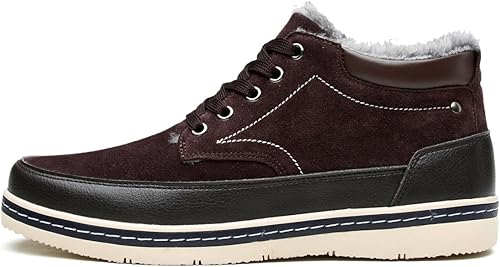 Men's Winter Cold Weather Shoes Outdoor Warm Fur Lining Suede Leather Lightweight Walking Boots