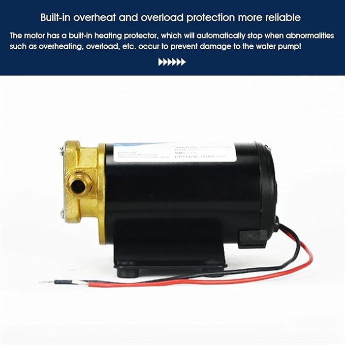 DC 12V 24V Electric High Pressure Gear Oil Fuel Pump Self-priming Diesel Pump Oil Suction Truck Refuel Pump Micro-suction FP-12(12V)