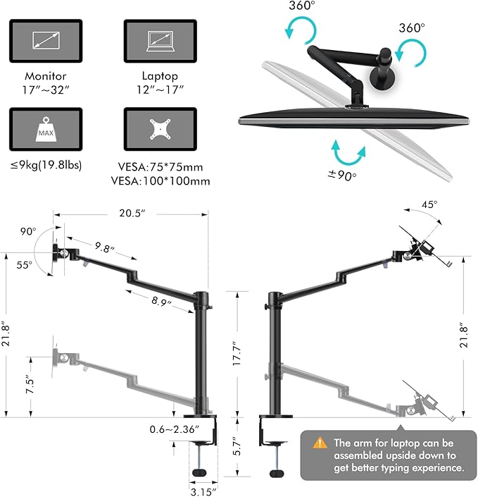 Viozon Selfie Desktop Live Stand Set 6-in-1 10" LED Ring Light Microphone Mount compatible with 12-17" laptop17-32'' monitor7-13 Tablet3.5-6.7" PhoneDigital Camera DSLR Online Teaching Meeting