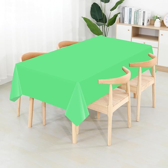 54 Inch X 300 Feet Plastic Table Cover Roll Premium Disposable Plastic Tablecloth for All TypeShape Tables Picnic, Party, Banquet, Birthdays, Weddings (Lime Green, 54 Inch X 300 Feet)