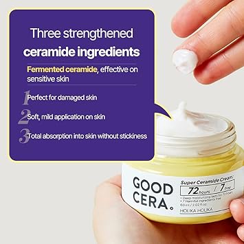 HOLIKA HOLIKA Good Cera Super Ceramide Cream Soothing Facial Cream Skin Moisturizer Ceramide Cream Korean Moisturizer for Face Deeply Nourishing Face Cream for Dry Skin 2.02 fl oz