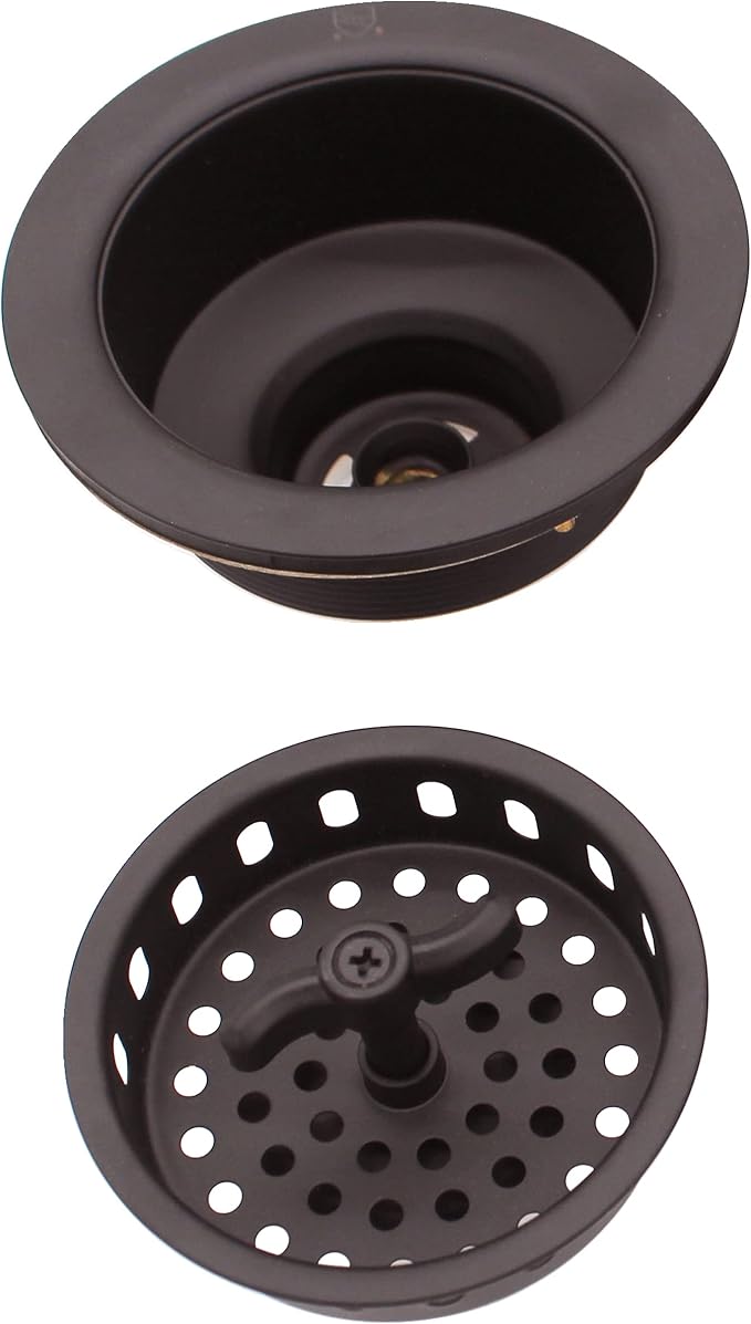 Westbrass A213-12 3-12" Wing Nut Twist Style Large Kitchen Sink Basket Strainer, Oil Rubbed Bronze
