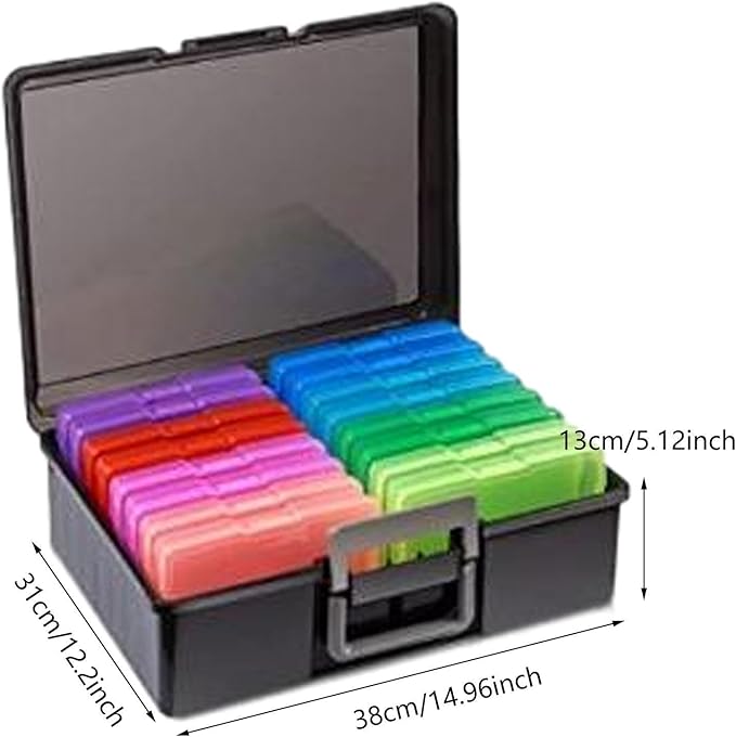 Photo Storage Box Photos Organizer Office Large Capacity Multipurpose Transparent for Postcards Scrapbooking Paper Organizing