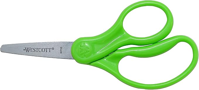 Westcott Right- & Left-Handed Scissors For Kids, 5'' Pointed Safety Scissors, Assorted, 12 Pack (13141)