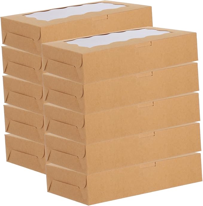 PRETYZOOM 5Pcs Windowed Pastry Boxes for Baked Goods Elegant Cookie Packaging for Cookies Desserts Candies Versatile Bakery Boxes with Display Window
