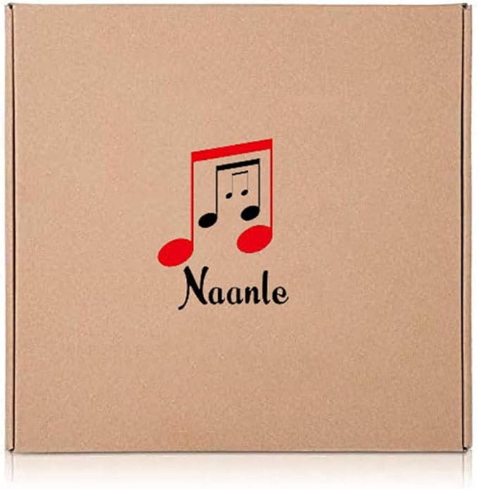 Naanle 3D Retro Wooden Board Guitar Round Wall Clock, 9.5 Inch Battery Operated Quartz Analog Quiet Desk Clock for Home,Kitchen,Office,School,Bathroom