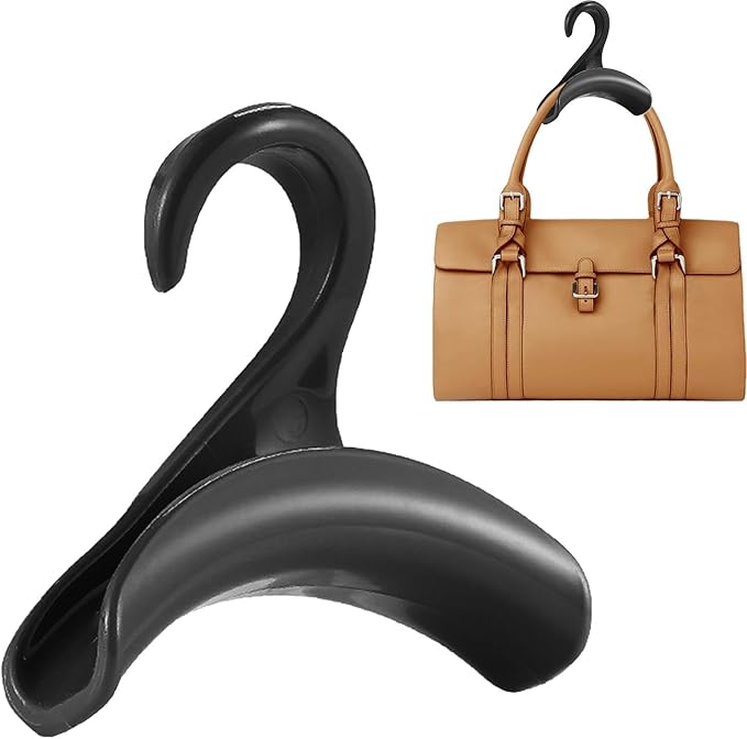 Closet Bag Hanger - Heavy Duty Handbaag Hangers | Tote Bag Holder Organizer | Portable plaastic Closet Rod Hanger | Bag Rack Holder | Purse Hanger Hook For Backpack, Belt, Scarves, Hat, Keep Straps In