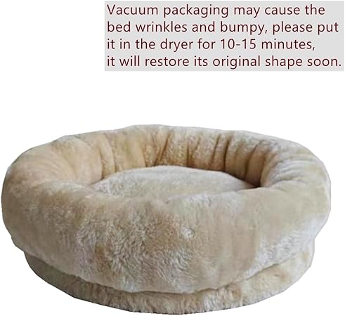 SHENGOCASE Cat Tree Tower Accessories Replacement Parts Round Top Cushion Bed Cover for Cat Perch with Elastic Band (13.8", Beige)