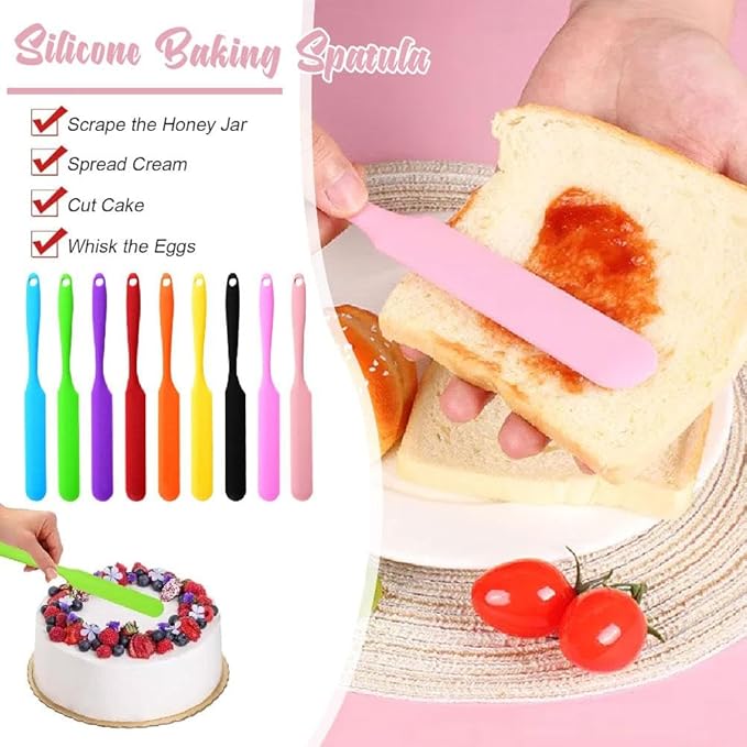 Jar Spatula, Silicone Jar Scraper with Long Handle, Heat Resistant Kitchen Spatulas, Jam Spreader for Peanut Butter Cake Cream Spatulas Mixing Scraper, Jar Blenders, Kitchen Must Have