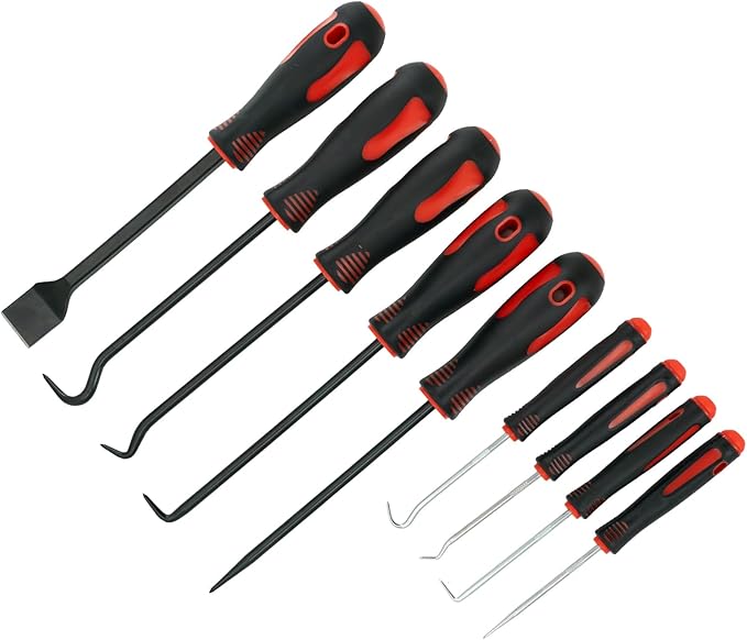 XOWOTOOLS 9Pcs Precision Pick & Hook Set with Scraper, Automotive & Electronic Hand Tools