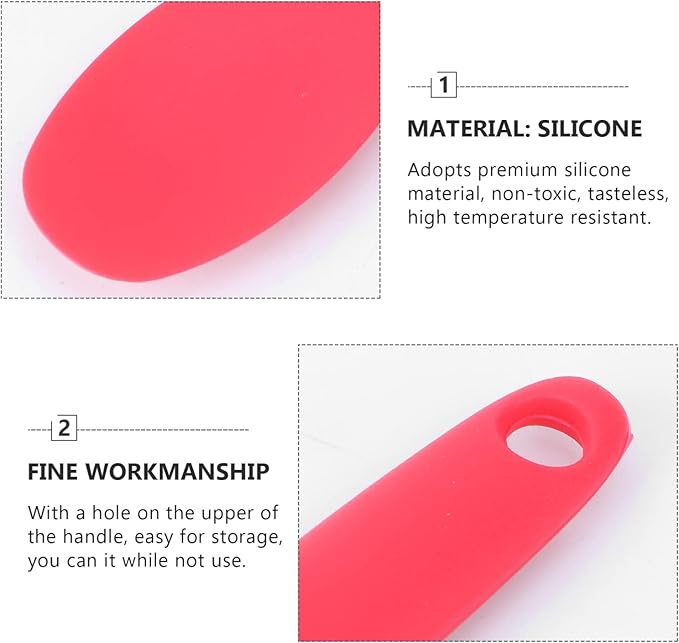 Luxshiny Long Handle Silicone Soup Spoon Non Stick Serving Spoons for Boys and Girls Adults Soup Noodles Milk Powder Dishwasher Safe Set of 2