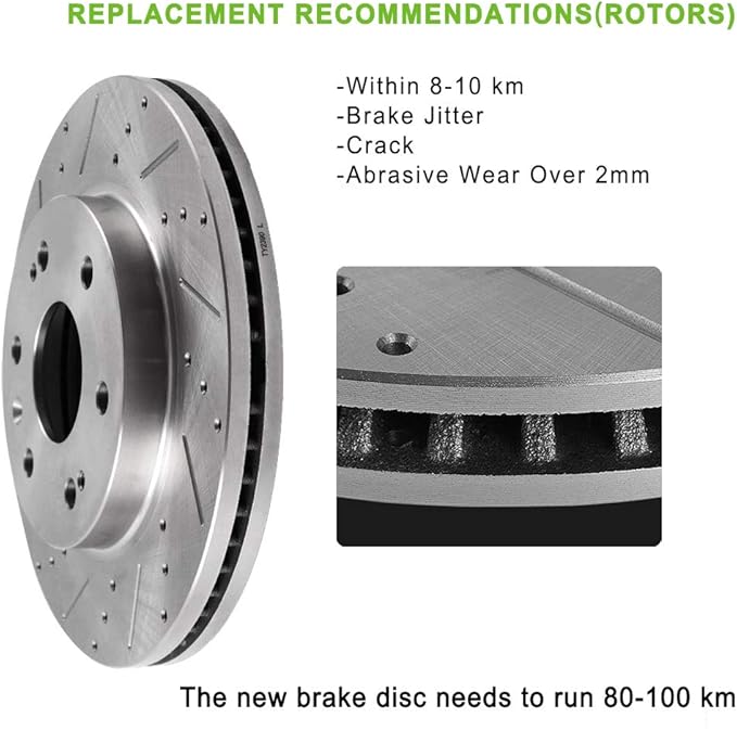 ECCPP Brake Kits FRONT 296mm Vented DS 5 Lug 2Brake Rotors Fit For Toyota;For Lexus