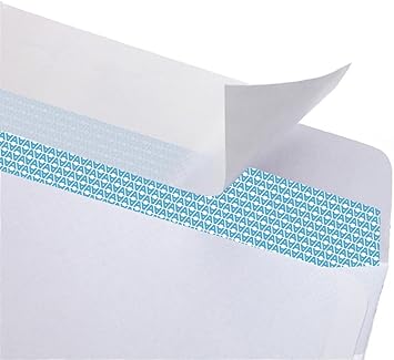 Aimoh 50010 Security Self Seal Envelopes, Windowless, Premium Security Tint Pattern, Ultra Strong Quick Seal Closure, EnveGuard, Size 4-18 x 9-12", White, 24LB, 500 Count(34010)