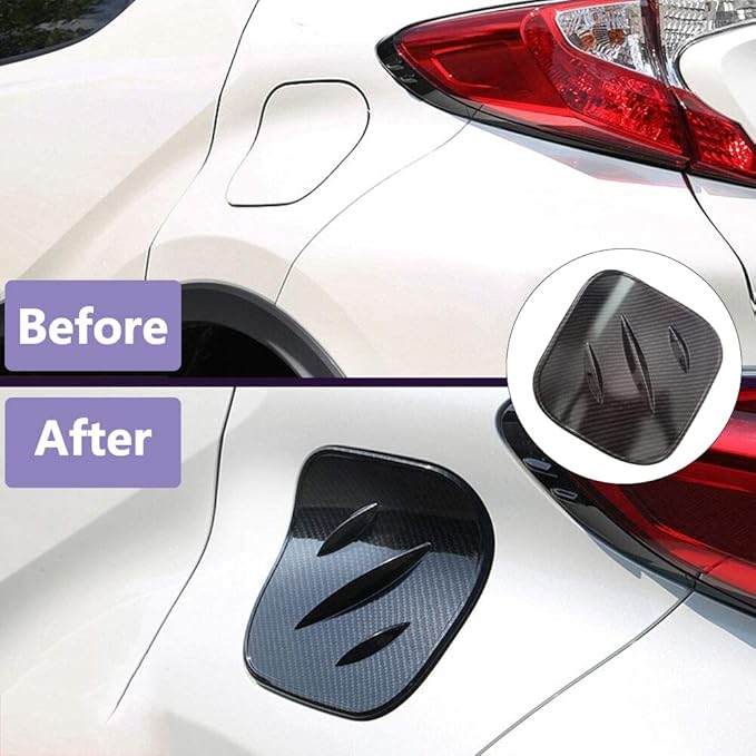 For Compatible with Toyota C-HRCHR 2017 2018 2019, Carbon Fiber Car Fuel Gas Tank Cap Cover Trim, Exterior Accessories