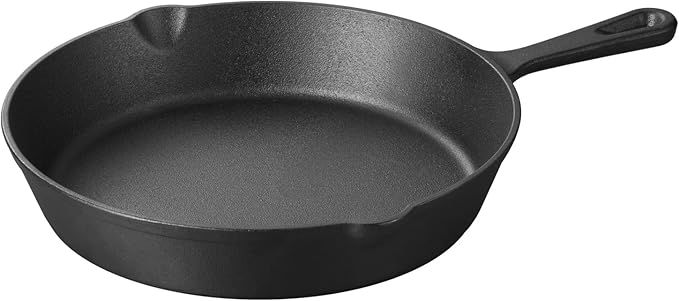 Cast Iron Skillets Non-Stick Frying Pans Griddle Egg Pan Round IndoorOutdoor,Stove, BBQ, Grill Cookware,8 Inch