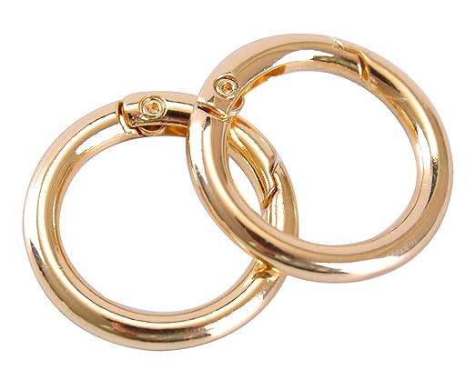 VanEnjoy 2/4/10/18/40 pcs O Ring for Purse Strap,1 inch Spring Rings for Handbag and Keys,2PCS Gold Hardware (φ1 IN-2PCS, Gold)
