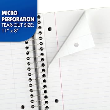 Mead Spiral Notebook, 3-Subject, College Ruled Paper, 8" x 11", 120 Sheets per Notebook, Color Will Vary, 1 Count (06710)