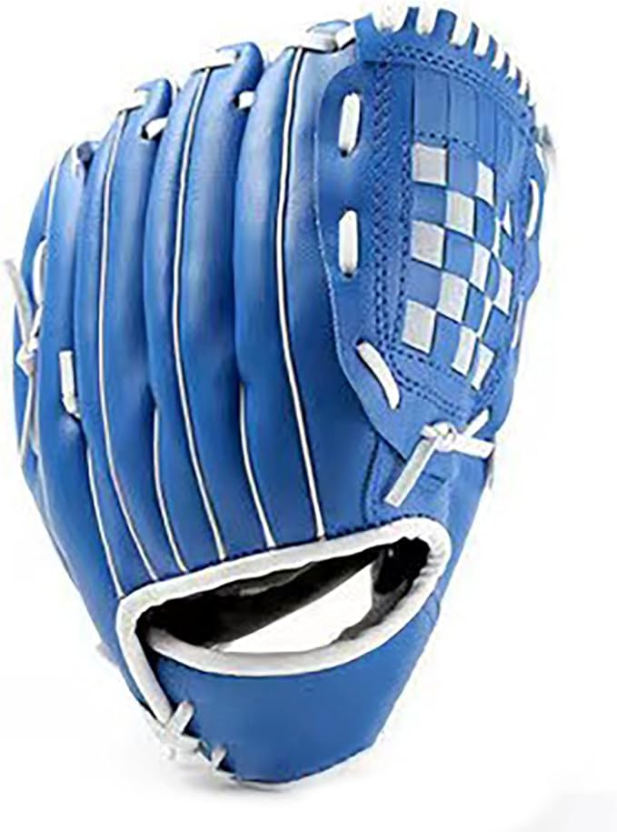 Baseball Glove with Baseball Catcher's Mitt PU Leather Left Hand Gloves 10.511.512.5 for Kids Youth Adult Right Hand Throw (Blue, 10.5)