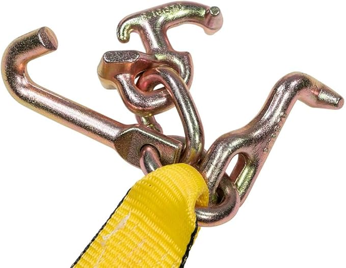 Mytee Products (1 Pack 2" Chain Ratchet Straps w/RTJ Tie Down Roll Back Tow Truck Car Hauler