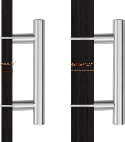 Probrico 5 Pack 5 Inch Cabinet Handles Brushed Nickel, Satinless Steel Cabinet Pulls for Kitchen Cupboard, T Bar Drawer Handles Dresser Pulls, 3 Inch Hole Centers, 5 Inch Length